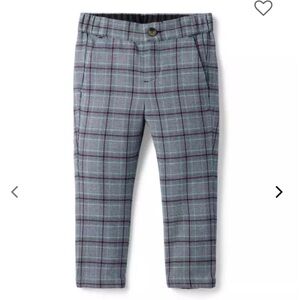 Janie & Jack Boys Plaid Pull-On Button Pant